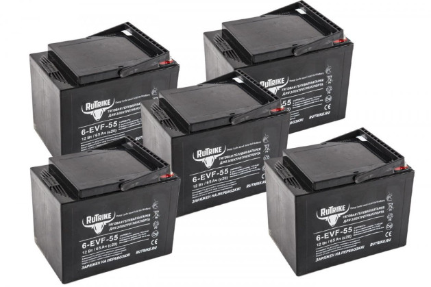 Комплект тяговых аккумуляторов RuTrike 6-EVF-55 (60V55A/H C3)